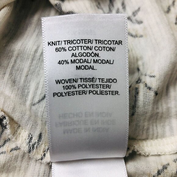 Lucky Brand Women's V-neck Top Sz Small Sheer Polka Dot Sleeves Floral Print - Picture 8 of 9